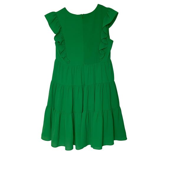 Woven V Neck Midi Dress with Ruffles - Picture 2 of 6
